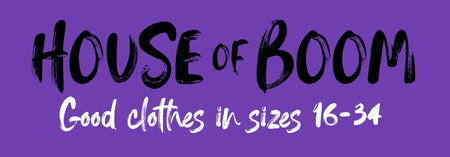 House of Boom logo - good clothes in sizes 16 - 34