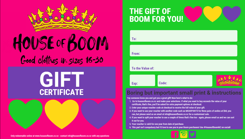 House of Boom Gift Vouchers are here!