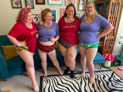 four fat babes in comfy cotton underwear