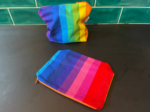Zip purse - rainbow stripes