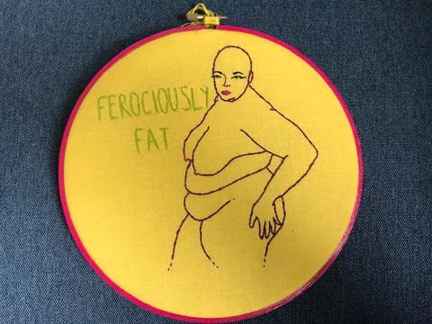 Embroidery - ferociously fat nude