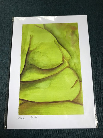 Print - chartreuse nude