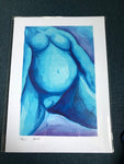 Print - blue & purple nude