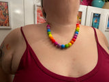 Medium Scarborough Tce Rainbow necklace - round beads chaotic