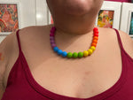 Medium Scarborough Tce Rainbow necklace - round beads orderly