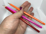 HB pencils that say "Fat is not a four letter word" "Go ahead and take up space" and "No one cares about yr diet Chad"