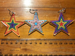 Rainbow acrylic star earrings - Trans flag