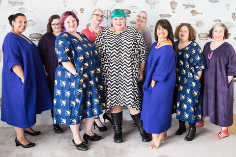 group of fat babes in sack dresses